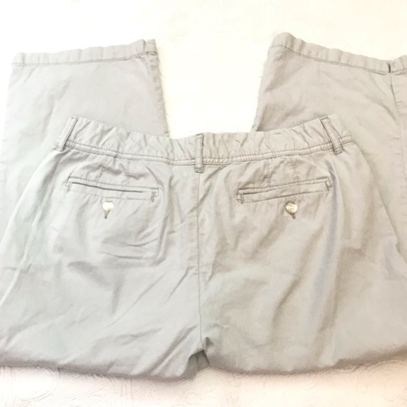 C&B Classic Cotton Blend Khaki Stretch Comfort Waist Capri Ankle Crop Pant 10 - Picture 2 of 6